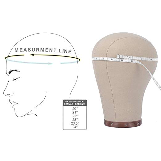 21"/22"/23"/23.5"/24" Canvas block head Mannequin Head weft/wig display style styling manikin head cork inside dryer 10" Tall