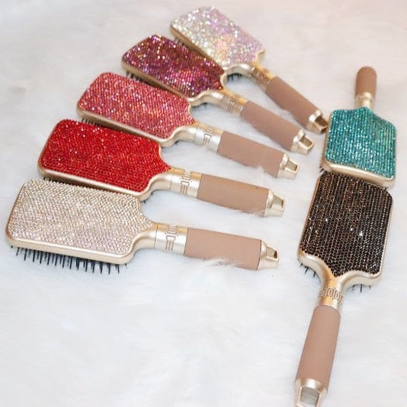 2021 Magic Hair Comb Tangle Hair Brush Scalp Professional Hairbrush Women Curly Comb Salon Rhinestone Massage Shampoo Brushes