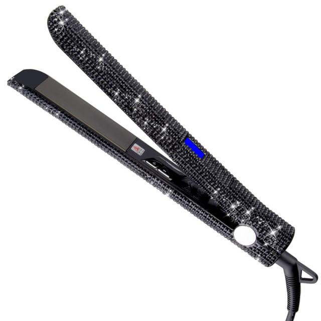 Hair Straightener Curler Bling Diamond Flat Iron Rhinestone Straightening Irons Professional High Heat 470℉ Salon Styling Tools