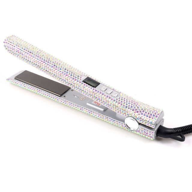 Crystal Hair Straighteners Flat Iron Titanium Plate Diamond Straightener Iron Hair Hot Tools with Bling Crystals