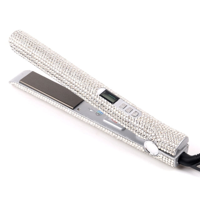 Crystal Hair Straighteners Flat Iron Titanium Plate Diamond Straightener Iron Hair Hot Tools with Bling Crystals