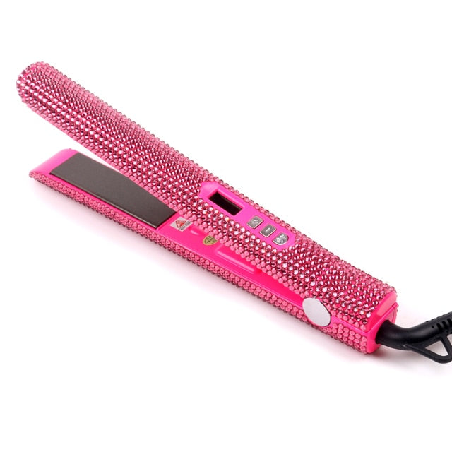 Crystal Hair Straighteners Flat Iron Titanium Plate Diamond Straightener Iron Hair Hot Tools with Bling Crystals