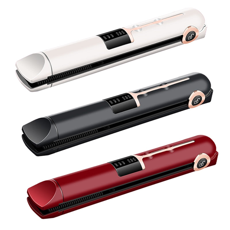 Wireless Hair Straightener Ceramic Rechargeable Mini Flat Iron Hair Curling Irons Styling Tools Cordless Beard Hair Straightener