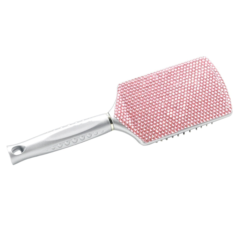 Crystal Hair Hot Tools Bling Bling Crystal Hair straightener Diamond Curling wands Hair Wig Brush Hair Boutique Pink Color