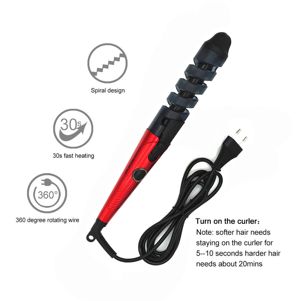 Professional Hair Curler Roller Magic Spiral Curling Iron Fast Heating Curling Wand Electric Hair Styler Pro Styling Tool