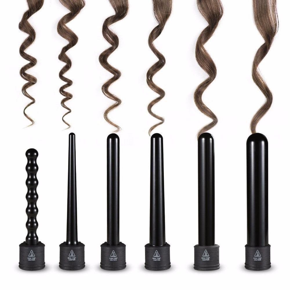 6 IN 1 Crystal Hair Curling Iron Diamond Hair Curler Wand Set Rhinestone Hair Styling tools