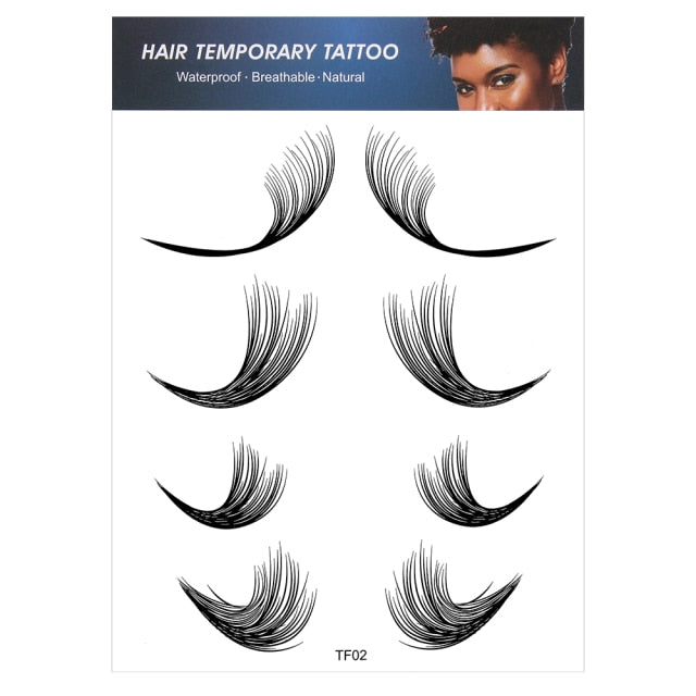 5 Types Hairline Tattoo Stickers Waterproof Baby Hair Edge Temporary Tattoo Sticker Natural Curly Hair Fake Tatoo Makeup Tools