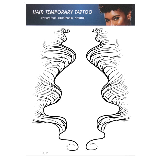 5 Types Hairline Tattoo Stickers Waterproof Baby Hair Edge Temporary Tattoo Sticker Natural Curly Hair Fake Tatoo Makeup Tools