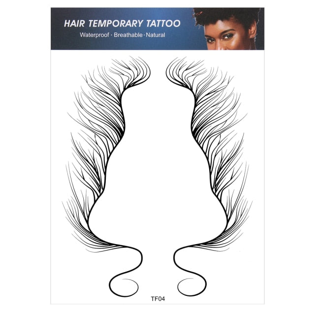 5 Types Hairline Tattoo Stickers Waterproof Baby Hair Edge Temporary Tattoo Sticker Natural Curly Hair Fake Tatoo Makeup Tools