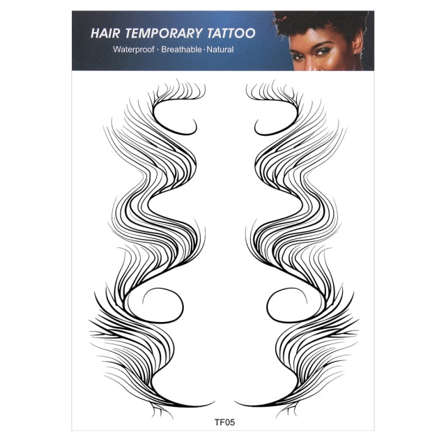 5 Types Hairline Tattoo Stickers Waterproof Baby Hair Edge Temporary Tattoo Sticker Natural Curly Hair Fake Tatoo Makeup Tools